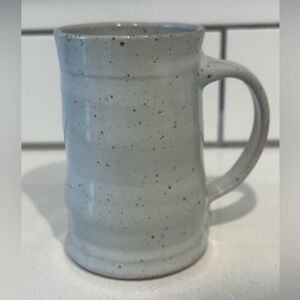 Handmade Pottery Mug — Speckled Gray Stoneware, Maker’s Mark — 5” Tall